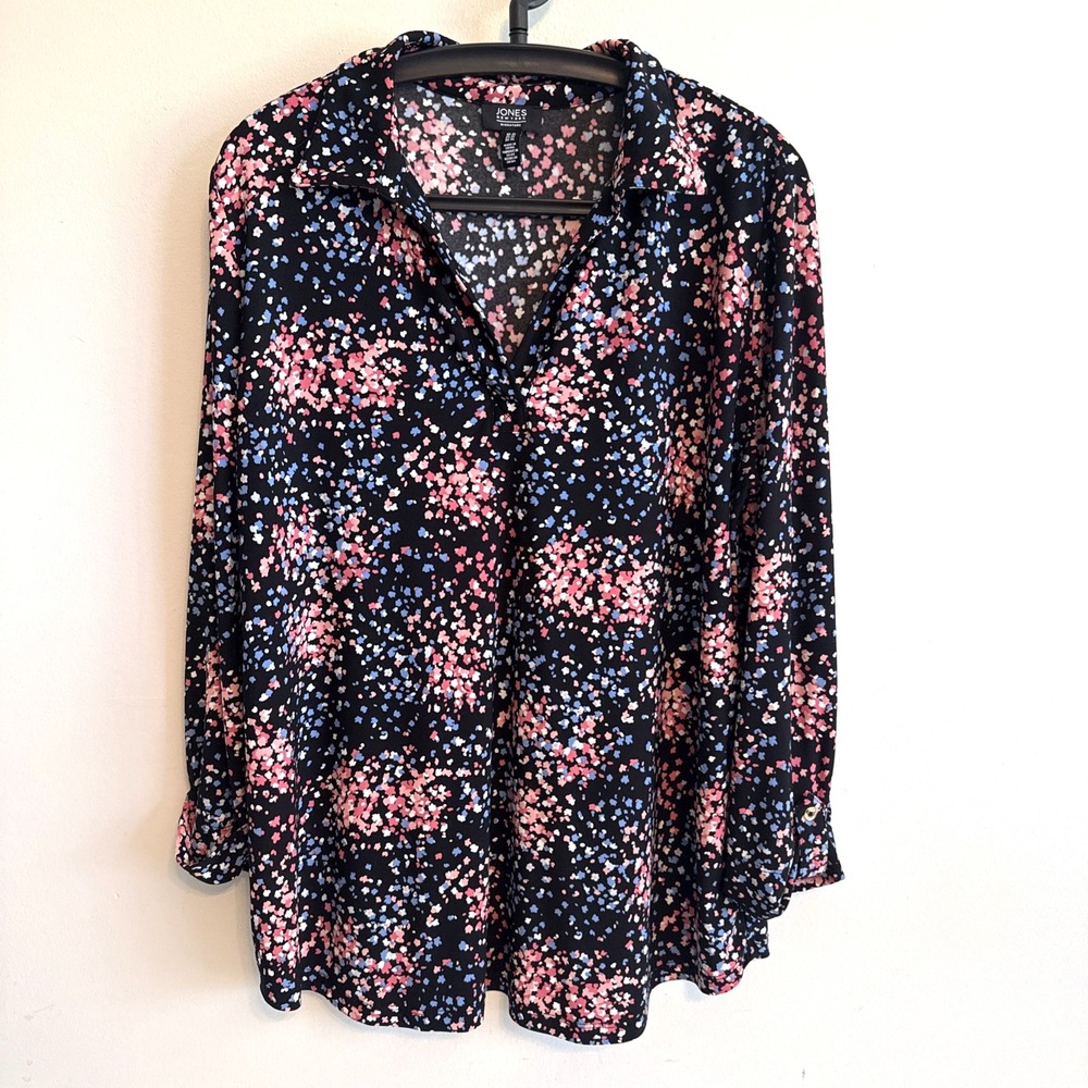 Jones New York Womens Pullover 3/4 Sleeve Top Size XL Feminine Career Classic